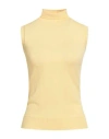 Sportmax Woman Turtleneck Yellow Size Xl Virgin Wool In Yellow