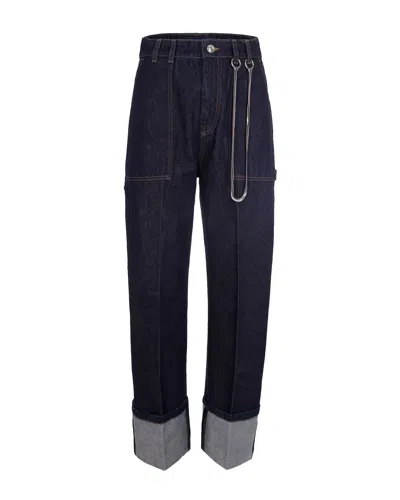Sportmax Women's 100% Cotton Jeans For Sporty Everyday Style In Blu Notte