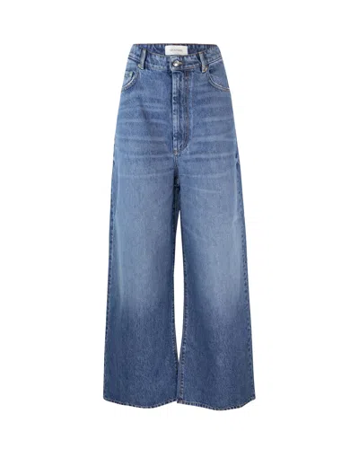 Sportmax Women's 100% Cotton Jeans - Sport-inspired  In Blu Notte