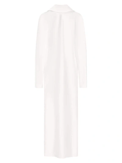 Sportmax Women's Abazia Satin Long-sleeve Midi Dress In White