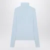 Sportmax Long-sleeved Knitted Turtleneck Sweater In Blue