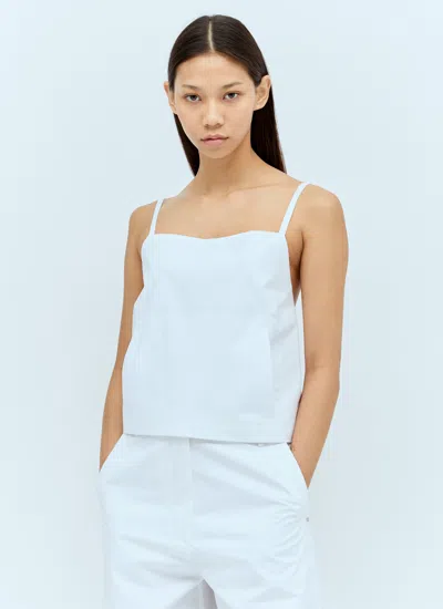 Sportmax Cropped Poplin Top In White