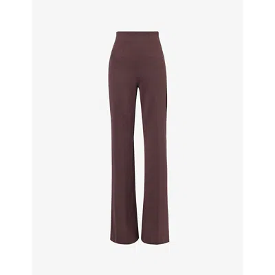 Sportmax Oleo Wide-leg High-rise In Dark Brown