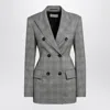 Sportmax Tailored Double Breasted Prince Of Wales Jacket In Gray