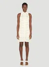 Sportmax Viscose Blend Crochet Dress With Scalloped Hem In White