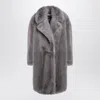 Sportmax Longline Faux Fur Coat With Notched Lapels