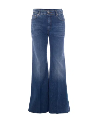 Sportmax Women's High-rise Flare Jeans In Blu Notte Medio Vintage