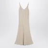 Sportmax Ivory Dress With Adjustable Strap In Brown