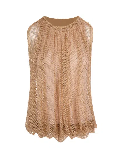 Sportmax Women's Knit Top With Stretch Jersey & Soft Viscose Feel In Brown