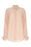 Sportmax Sheer Fabric Collared Shirt With Pleated Back In Pink