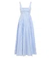 Sportmax Filmato Sleveless Cotton Striped Midi Dress Dresses Multicolor In Blue