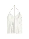 Sportmax Fatuo Chain Halter Creased Satin Top In White