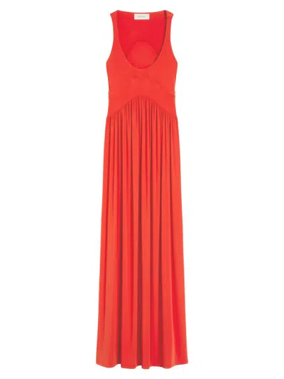 Sportmax Women's Long Crepe Jersey Dress In Red