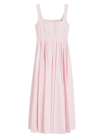 Sportmax Women's Long Sleeveless Pure Cotton Dress In Pink