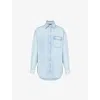 Sportmax Womens Midnightblue Targa Oversized-fit Denim Shirt In Midnightblue