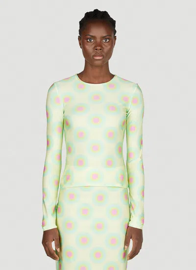 Sportmax Op Art Top In Yellow