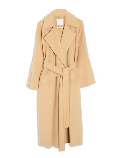 Sportmax Orense Cashmere Blend Wrap Coat In Beige