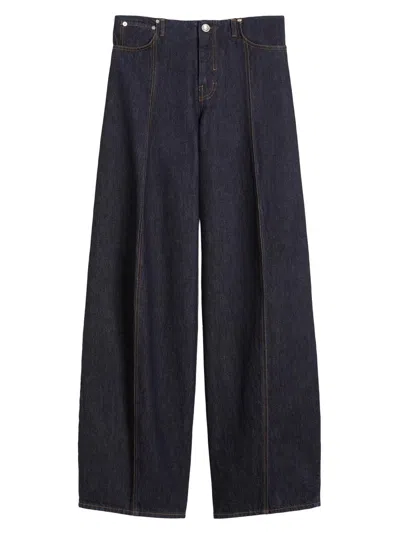Sportmax Women's Oversized Low Rise Trousers In Blue