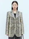 Sportmax Snakeskin-pattern Single-breasted Blazer In Brown