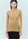 Sportmax Women Ribbed Wool Sweater In Nude