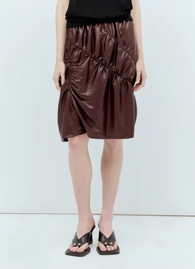 Sportmax Women Ruched Skirt In Brown