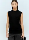 Sportmax Women Sleeveless Wool And Silk Top In Black