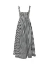 Sportmax Fit-and-flare Cotton-poplin Dress With Square Neckline In White