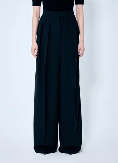 Sportmax Women Wide-leg Wool Pants In Black