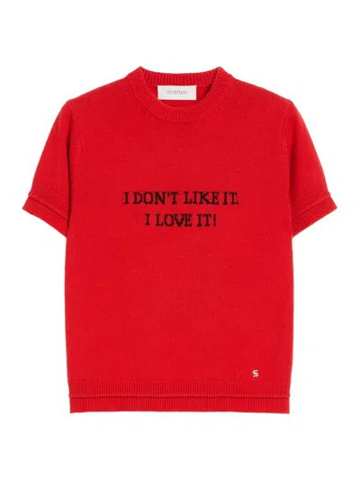 Sportmax Women's Wool And Cashmere Knit T-shirt In Red