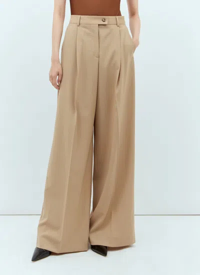 Sportmax Women Wool Tailored Pants In Cream