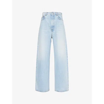 Sportmax Womens Midnightblue High-rise Wide-leg Jeans