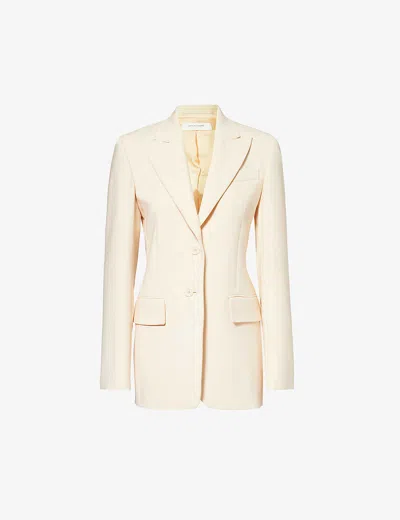 Sportmax Womens Vanilla Zermat Peak-lapel Stretch-wool Blazer In Cream