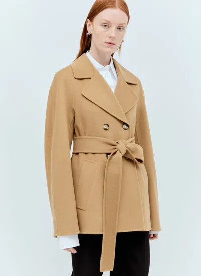 Sportmax Wool-and-cashmere-blend Coat In Beige