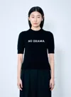 Sportmax Wool-cashmere No Drama Short-sleeve Sweater In Black
