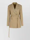 Sportmax Wool Blazer With Belted Waist And Flap Pockets In Multi