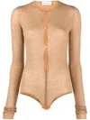 Sportmax Ribbed-knit Button-up Bodysuit