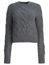 Sportmax Wool-blend Crewneck Sweater With Braids In Gray