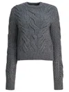Sportmax Wool-blend Crewneck Sweater With Braids Knitwear Grey In Black