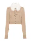 Sportmax Detachable Collar Cardigan In Camel
