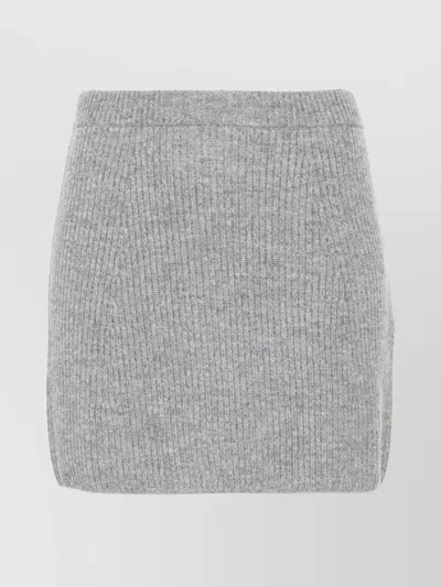 SPORTMAX WOOL-CASHMERE BLEND HIGH-WAISTED RIBBED KNIT SKIRT