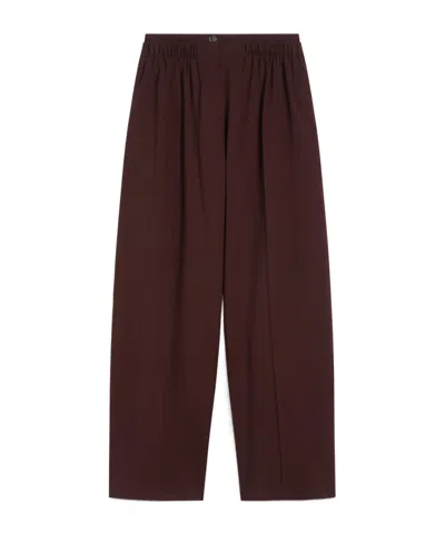 Sportmax Wool Casual Pants In Brown