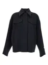 Sportmax Long Sleeve Boxy Fit Coat With Pockets In Black