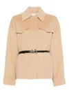 Sportmax Virgin Wool Jacket With Classic Collar In Neutral