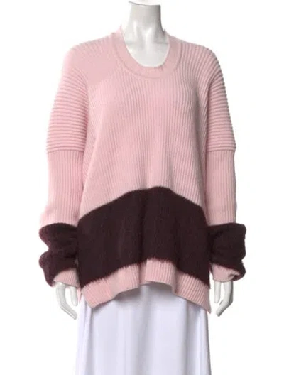 Pre-owned Sportmax Wool Colorblock Pattern Sweater In Pink
