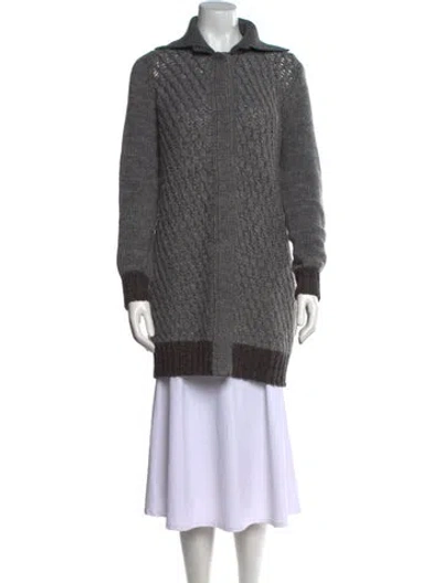 Pre-owned Sportmax Wool Cowl Neck Sweater In Gray