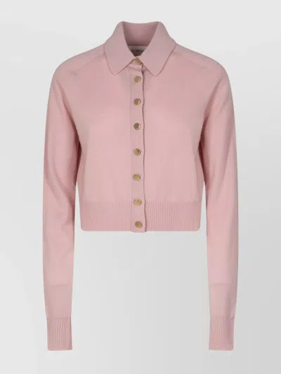 SPORTMAX WOOL CROPPED CARDIGAN COLLARED NECK