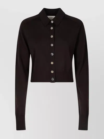 Sportmax Soft Fit Wool Cropped Cardigan Clothing In Black