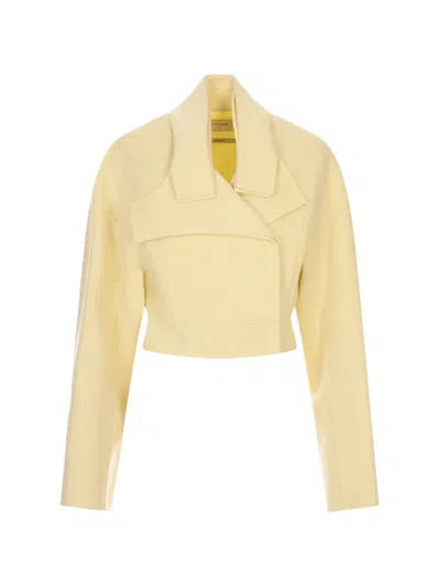 Sportmax Wool Cropped Jacket In Yellow