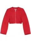 Shop Sportmax Wool Cropped Jacket In Red
