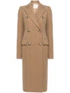 Sportmax Brown Wool Double-breasted Coat In Brown